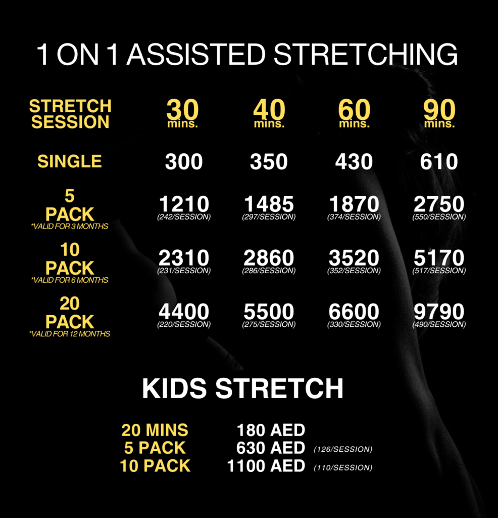 1 on 1 assisted stretching Chart